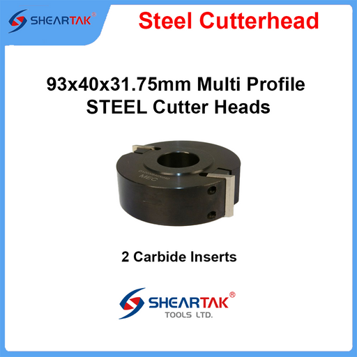 93x40x31.75mm Multi Profile STEEL Cutterheads - Sheartak Tools