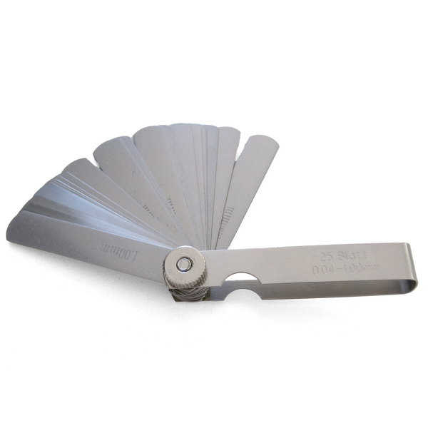 Thickness Feeler Gauge 25 Blatt/Leaves/Blades (0.4-1.00mm) - Sheartak Tools