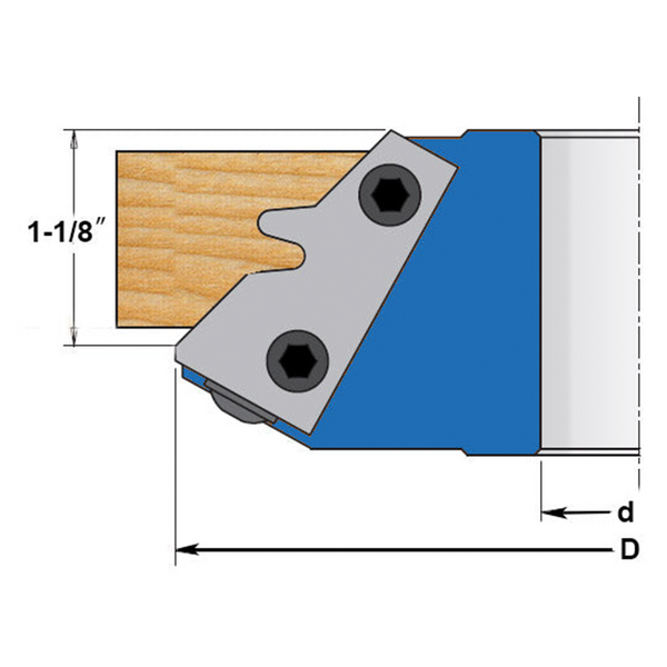 45° Lock Miter Joint Cutterhead complete - Sheartak Tools