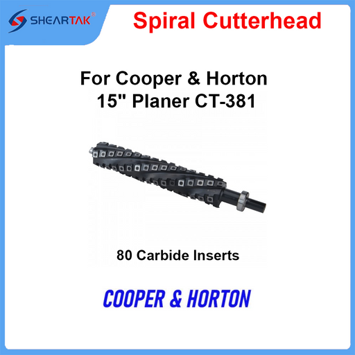 Spiral Cutterhead for Cooper & Horton 15" Planer CT-381 - Sheartak Tools