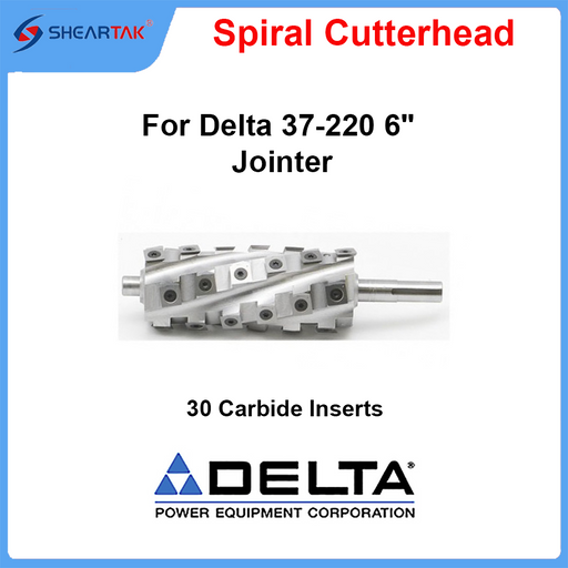 Spiral Cutterhead for Delta 37-220 6" Jointer - Sheartak Tools