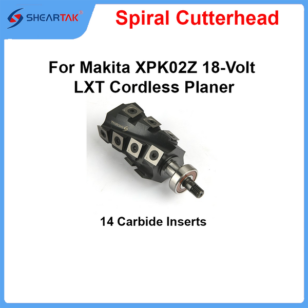 Sheartak Spiral Cutterhead for Makita XPK02Z 18-Volt LXT Cordless Planer - Sheartak Tools