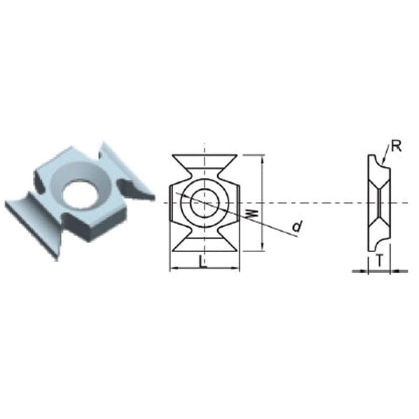 Spur Rounding Carbide Knives 16mm at Radius 1.5mm to 5mm - Sheartak Tools