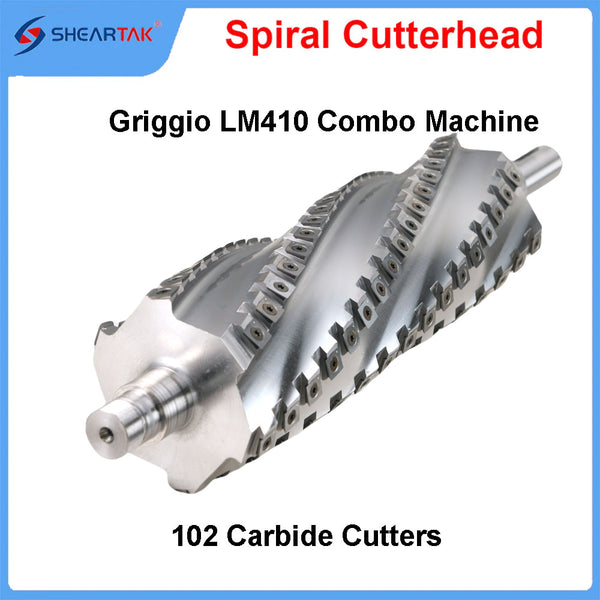 Spiral Cutterhead for Griggio LM 410A Combined Machine with 102 carbide inserts installed