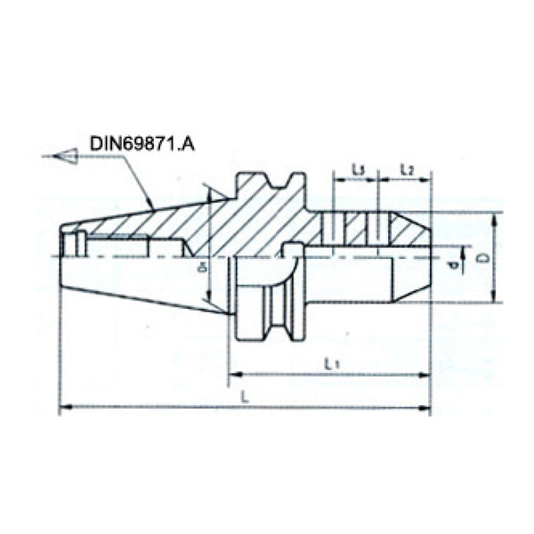 DIN69871 End Mill Adaptor - Sheartak Tools