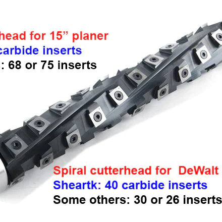 Do you notice the number of carbide inserts when considering spiral or helical head?