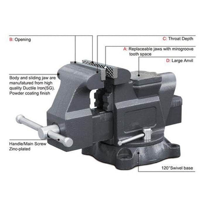 AVS-100 4" American Type Bench Vise (Swivel