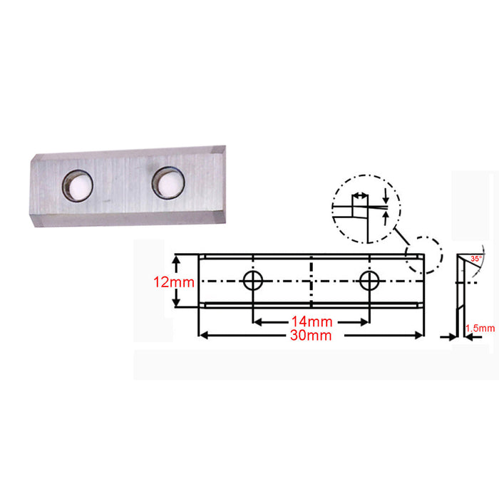 Carbide Inserts 30x12x1.5mm 35deg with 2 straight edges