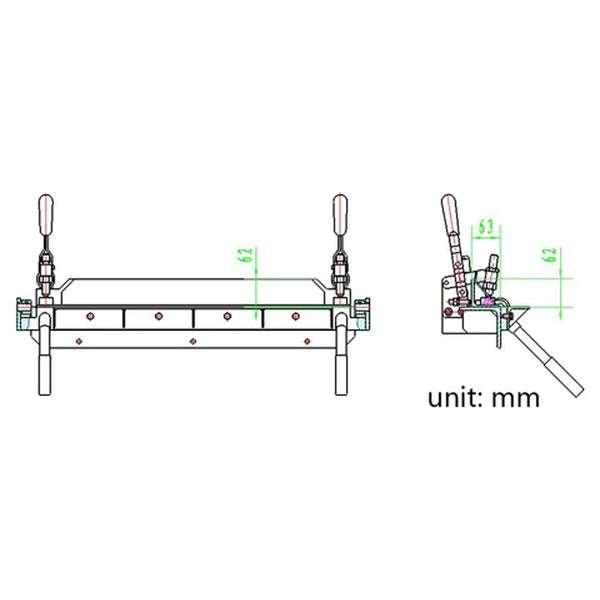 W-2418 24" 18 Gauge Sheet Metal Bending Brake