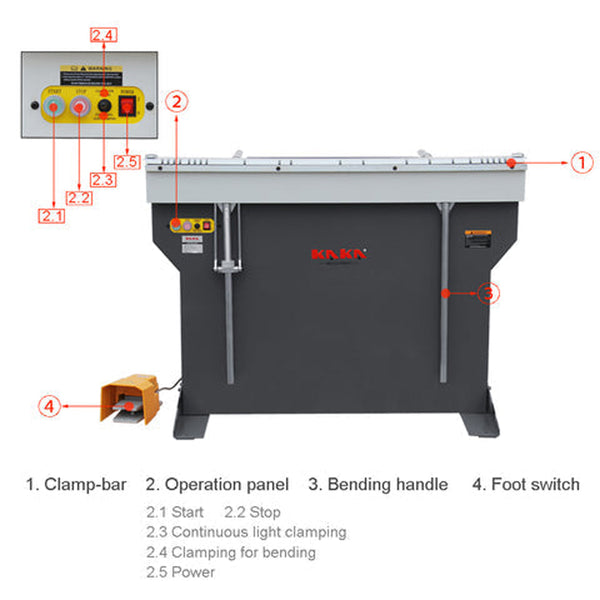 Pre-Order EB-4816B 48" Magnetic Sheet Metal Box and Pan Brake, 220V, 1-Phase - Sheartak Tools
