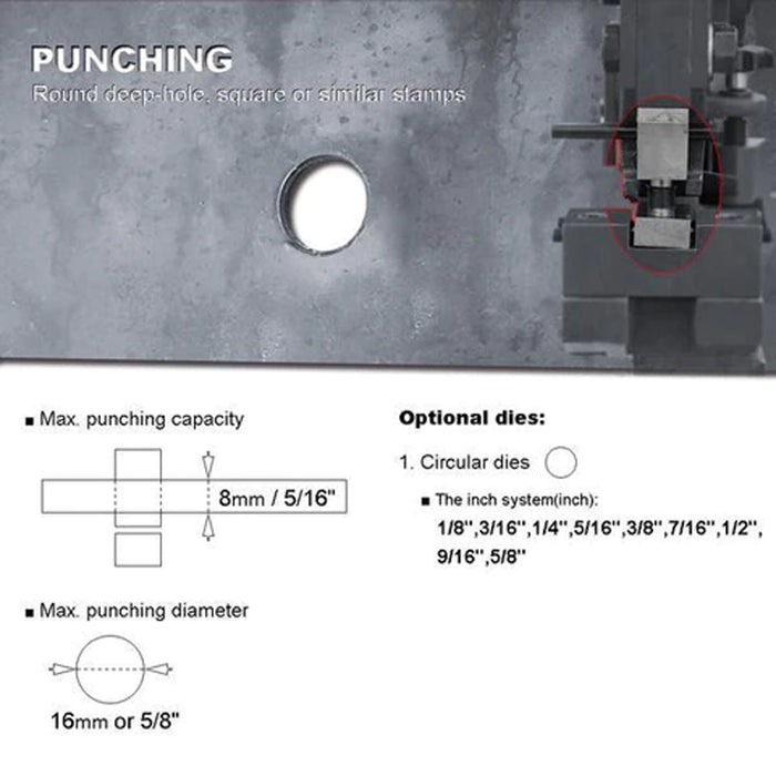 Imperial System Round Hole Punching Dies for PBS-9