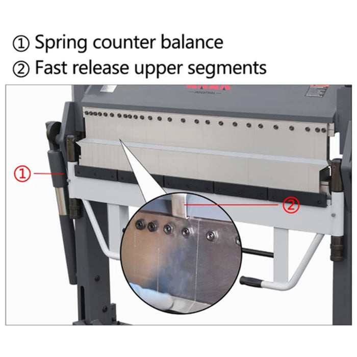 PBB-5016/3SH Manual Finger Brake, 0-150 Degree Bending Angle, 16-Gauge Mild Steel Capacity