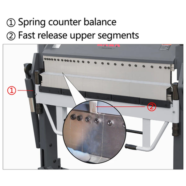 PBB-5016/3SH Manual Finger Brake, 0-150 Degree Bending Angle, 16-Gauge Mild Steel Capacity - Sheartak Tools