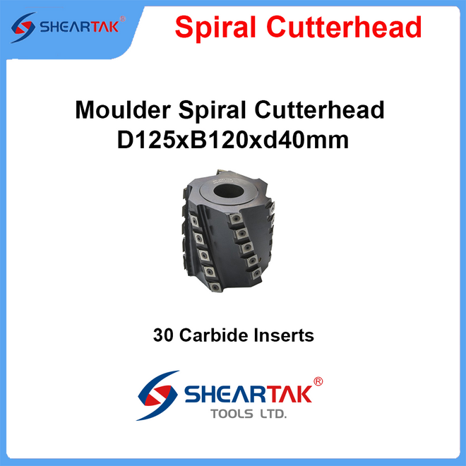Spiral Moulder Cutterhead D125xB120xd40mm, Steel Body