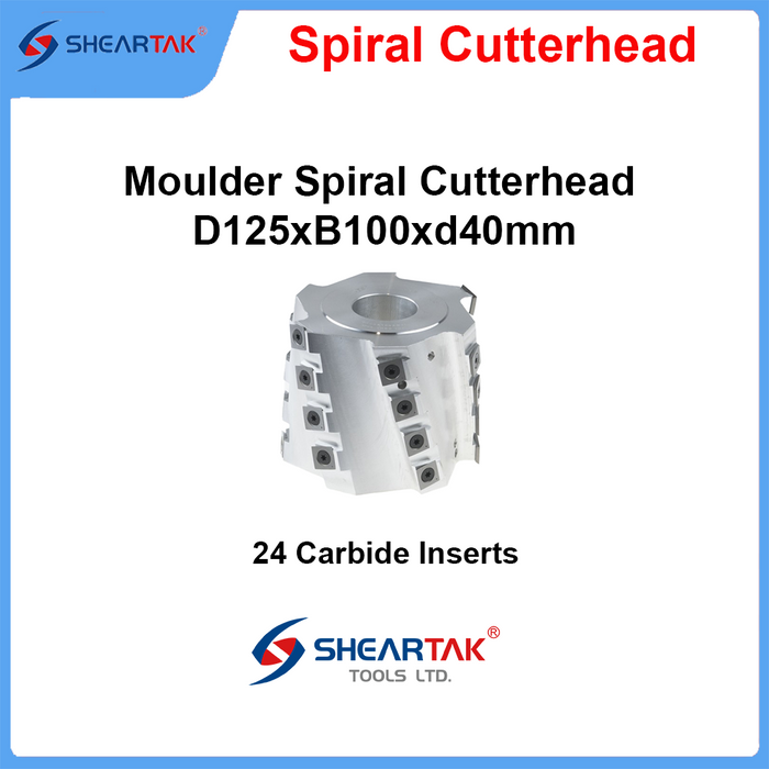 Moulder Spiral Cutterhead D125xB100xd40mm, Aluminum Body