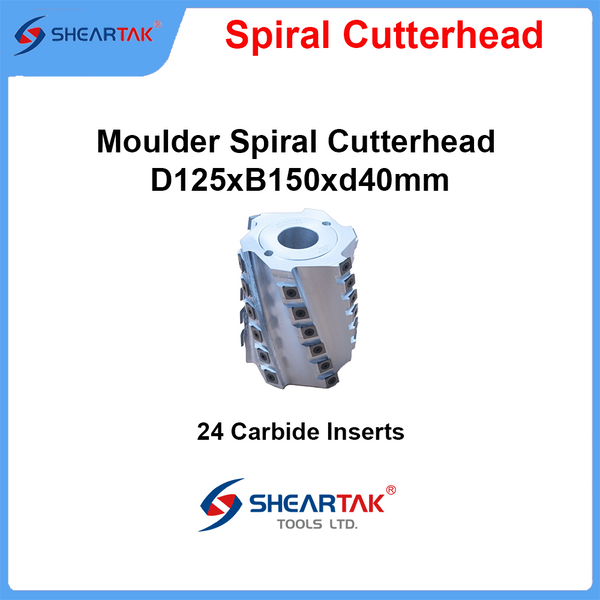 Moulder Spiral Cutterhead D125xB150xd40mm, Aluminum Body