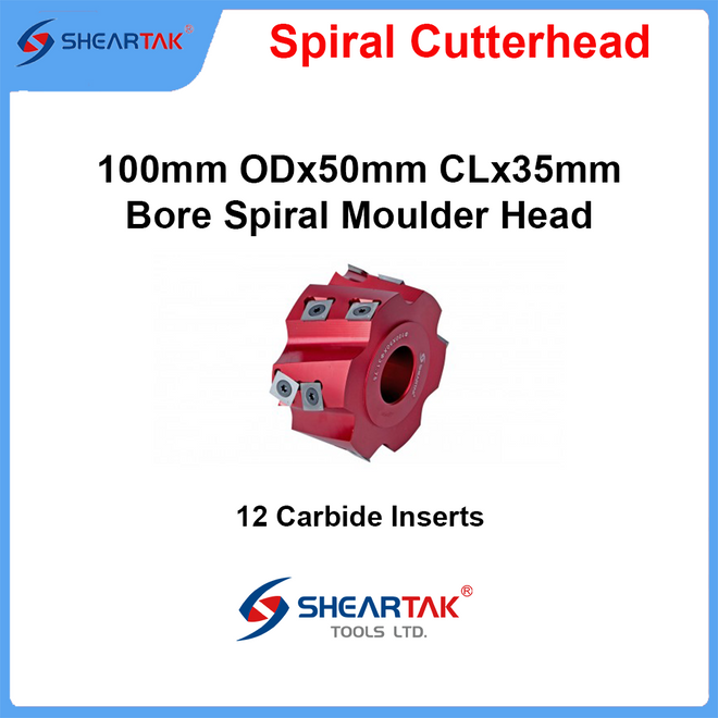 Sheartak 100mm ODx50mm CLx35mm Bore Spiral Moulder Head 6 wings