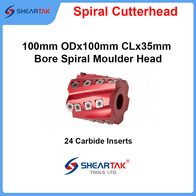 Sheartak 100mm ODx100mm CLx35mm Bore Spiral Moulder Head 6 wings