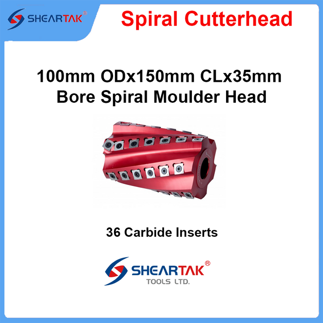 Sheartak 100mm ODx150mm CLx35mm Bore Spiral Moulder Head 6 wings