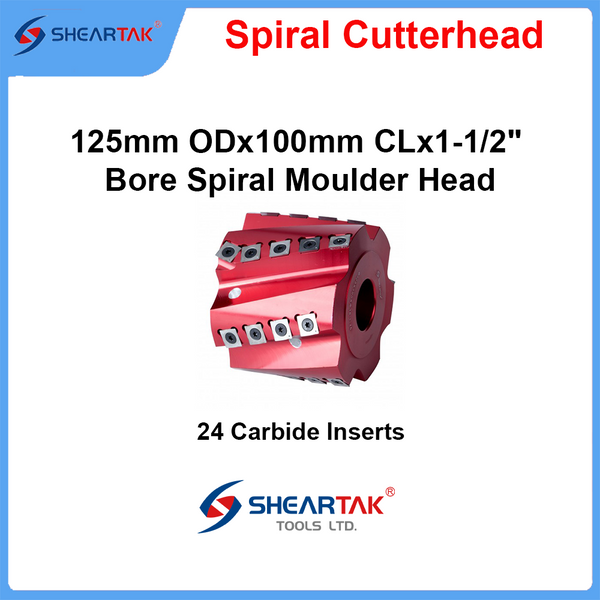 Sheartak 125mm ODx100mm CLx1-1/2" Bore Spiral Moulder Head 6 wings