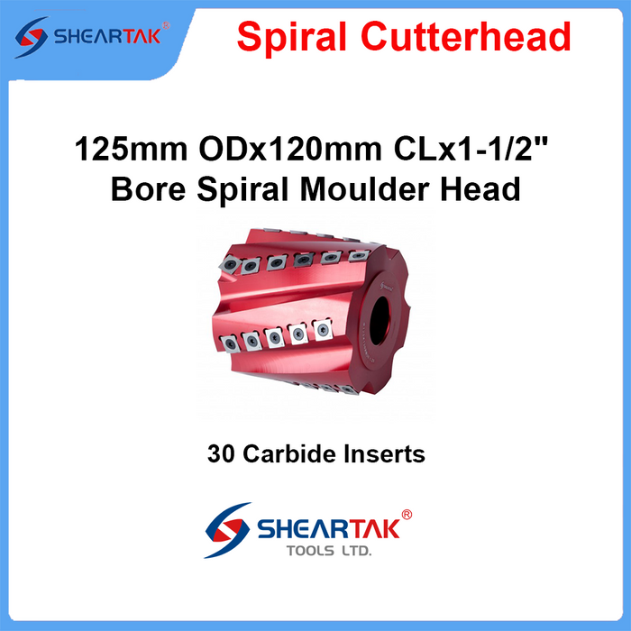 Sheartak 125mm ODx120mm CLx1-1/2" Bore Spiral Moulder Head 6 wings