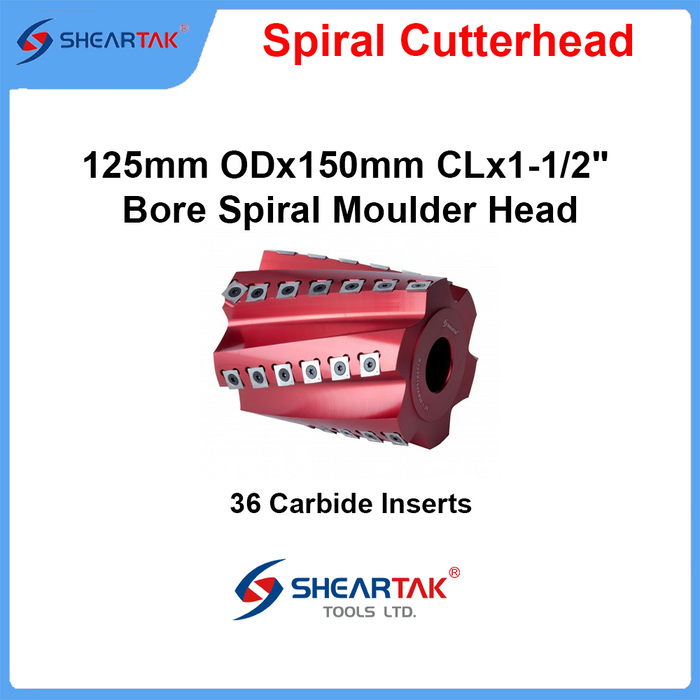 Sheartak 125mm ODx150mm CLx1-1/2" Bore Spiral Moulder Head 6 wings