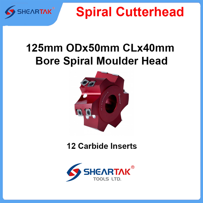 Sheartak 125mm ODx50mm CLx40mm Bore Spiral Moulder Head 6 wings