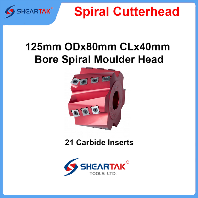 Sheartak 125mm ODx80mm CLx40mm Bore Spiral Moulder Head 6 wings