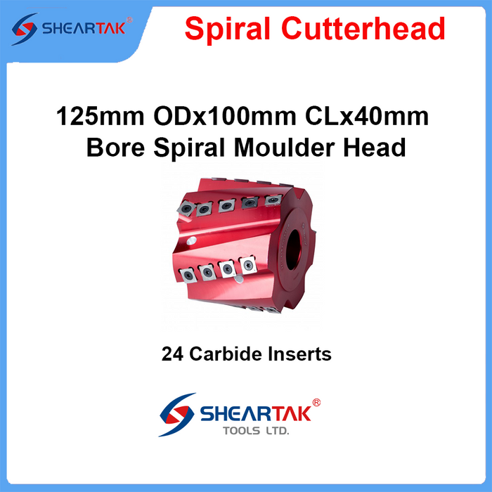 Sheartak 125mm ODx100mm CLx40mm Bore Spiral Moulder Head 6 wings