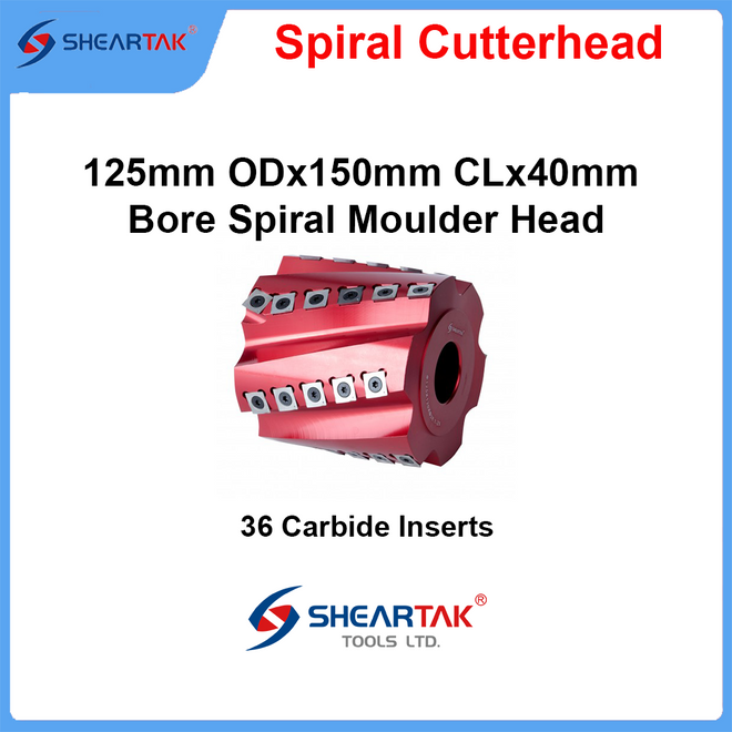 Sheartak 125mm ODx150mm CLx40mm Bore Spiral Moulder Head 6 wings