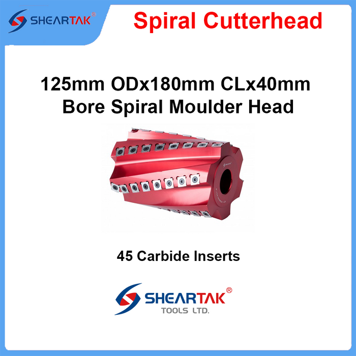 Sheartak 125mm ODx180mm CLx40mm Bore Spiral Moulder Head 6 wings