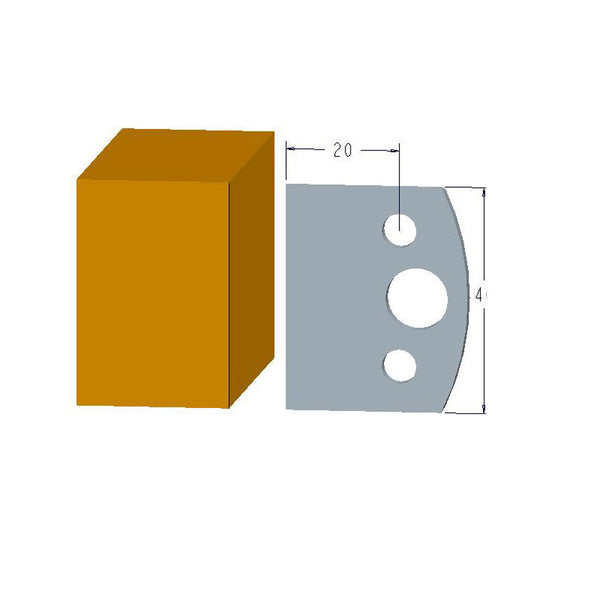 Sheartak Straight Profile Knives 80320000 for Shaper Cutters, 40mm Cutting Length, 4mm thickness, 2pcs/pack
