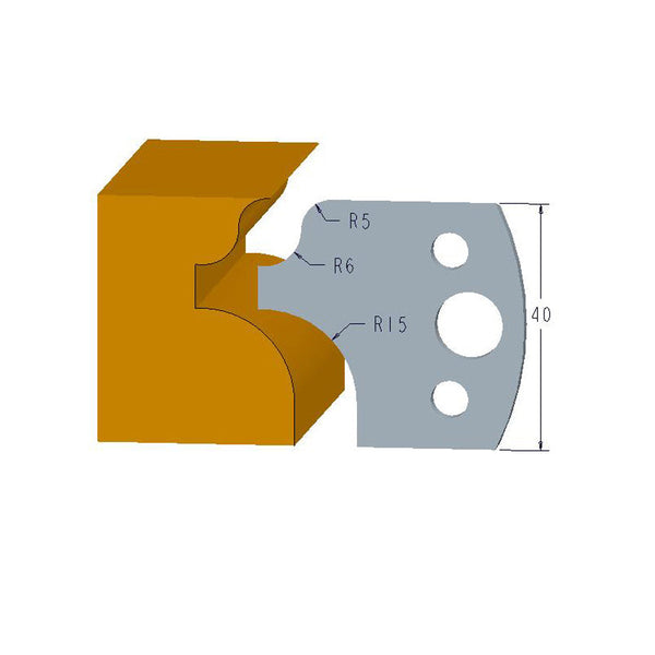 Sheartak Profile Knives 80320011 for Shaper Cutters, 40mm Cutting Length, 4mm thickness, 2pcs/pack