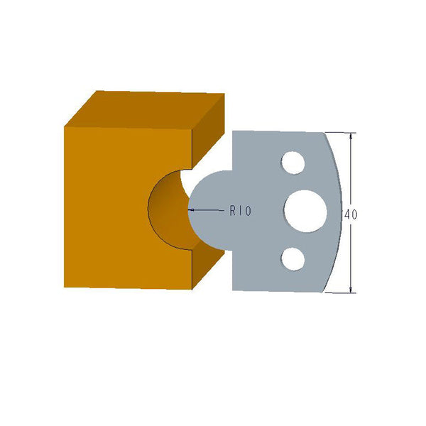 Sheartak Profile Knives 80320014 for Shaper Cutters, 40mm Cutting Length, 4mm thickness, 2pcs/pack