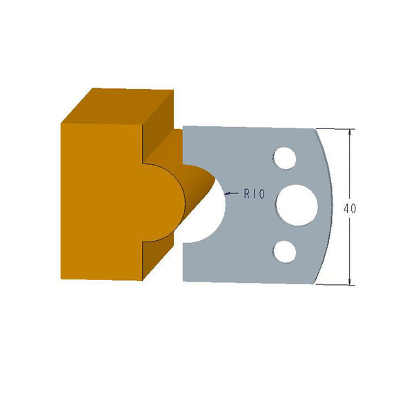 Sheartak Profile Knives 80320015 for Shaper Cutters, 40mm Cutting Length, 4mm thickness, 2pcs/pack