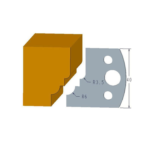 Sheartak Profile Knives 80320019 for Shaper Cutters, 40mm Cutting Length, 4mm thickness, 2pcs/pack