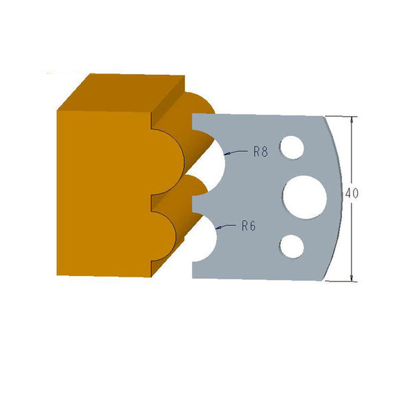 Sheartak Profile Knives 80320051 for Shaper Cutters, 40mm Cutting Length, 4mm thickness, 2pcs/pack