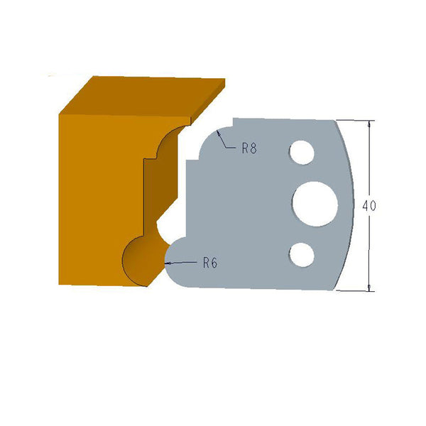 Sheartak Profile Knives 80320053 for Shaper Cutters, 40mm Cutting Length, 4mm thickness, 2pcs/pack