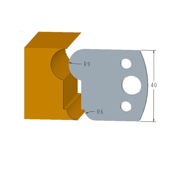 Sheartak Profile Knives 80320055 for Shaper Cutters, 40mm Cutting Length, 4mm thickness, 2pcs/pack