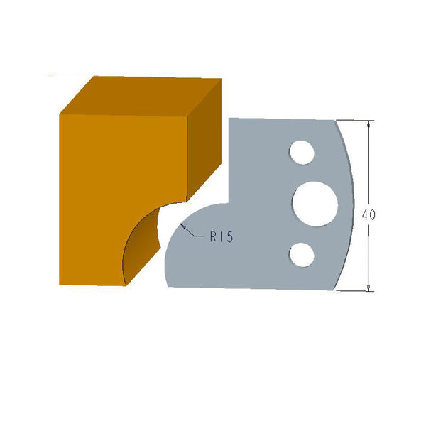 Sheartak Profile Knives 80320057 for Shaper Cutters, 40mm Cutting Length, 4mm thickness, 2pcs/pack