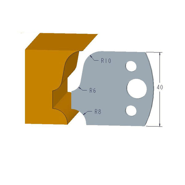 Sheartak Profile Knives 80320064 for Shaper Cutters, 40mm Cutting Length, 4mm thickness, 2pcs/pack