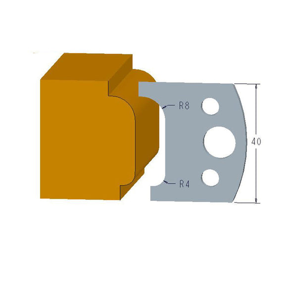 Sheartak Profile Knives 80320070 for Shaper Cutters, 40mm Cutting Length, 4mm thickness, 2pcs/pack
