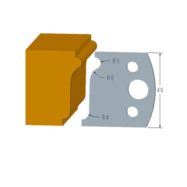 Sheartak Profile Knives 80320110 for Shaper Cutters, 40mm Cutting Length, 4mm thickness, 2pcs/pack