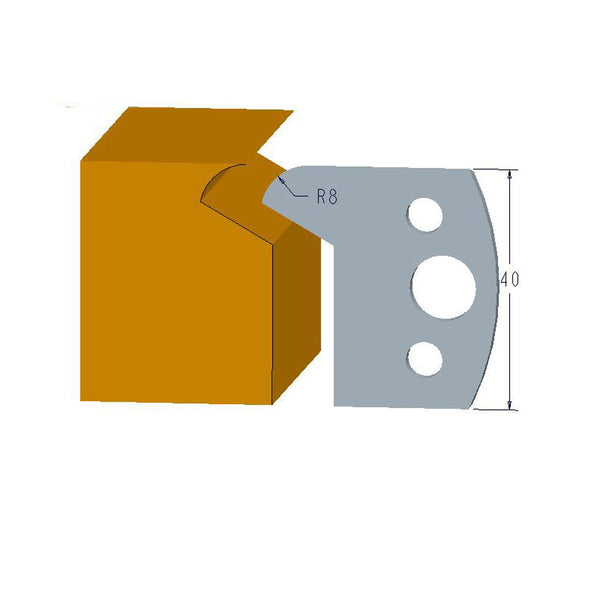 Sheartak Profile Knives 80320116 for Shaper Cutters, 40mm Cutting Length, 4mm thickness, 2pcs/pack