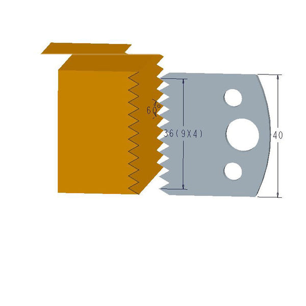 Sheartak Profile Knives 80320117 for Shaper Cutters, 40mm Cutting Length, 4mm thickness, 2pcs/pack
