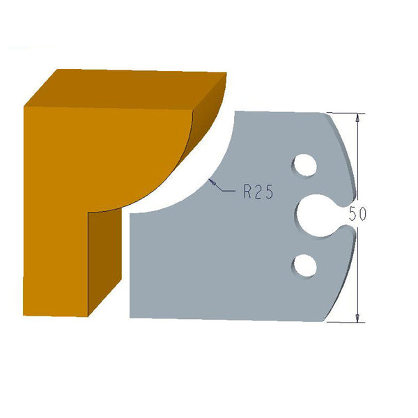 Sheartak Profile Knives 80320129 for Shaper Cutters, 40mm Cutting Length, 4mm thickness, 2pcs/pack