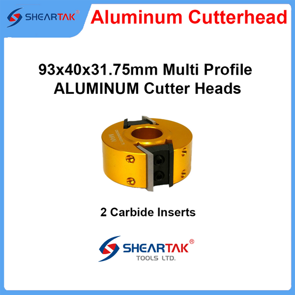 93x40x31.75mm Multi Profile ALUMINUM Cutterheads - Sheartak Tools
