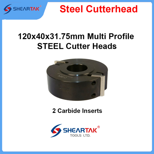 120x40x31.75mm Multi Profile STEEL Cutterheads - Sheartak Tools