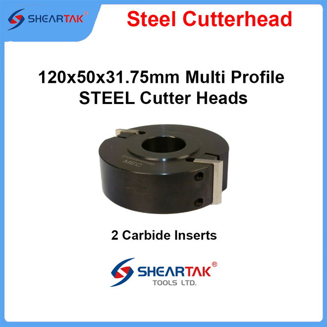 120x50x31.75mm Multi Profile STEEL Cutterheads - Sheartak Tools