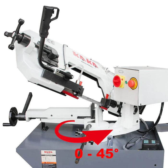 BS-75G 7.8"x4.7" horizontal metal bandsaw—compact, precise, durable, space-saving design. 115V, 60Hz, single-phase.